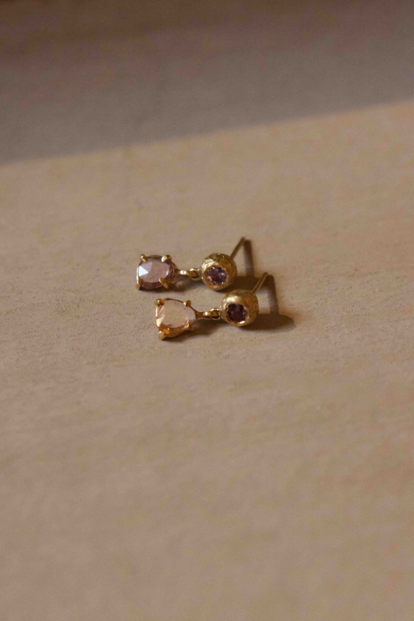 Royal Purple & Pink Sapphire Stud