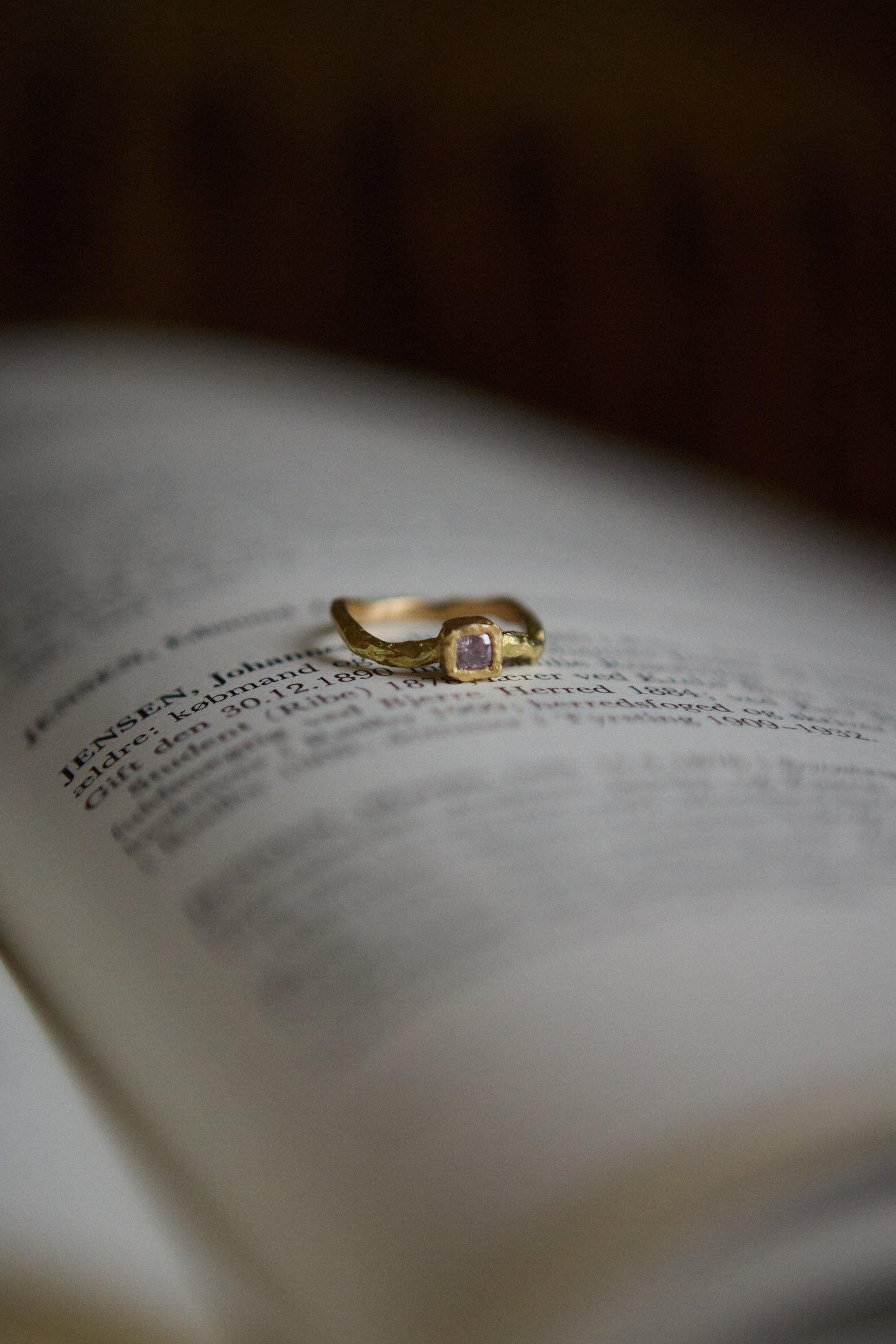 Aurora Pink Cushion Diamond Ring