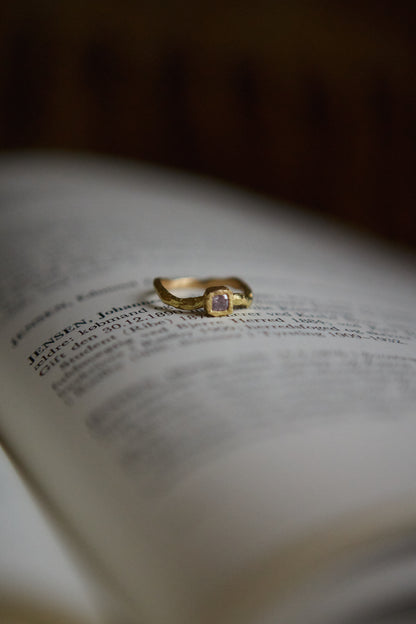 Aurora Pink Cushion Diamond Ring