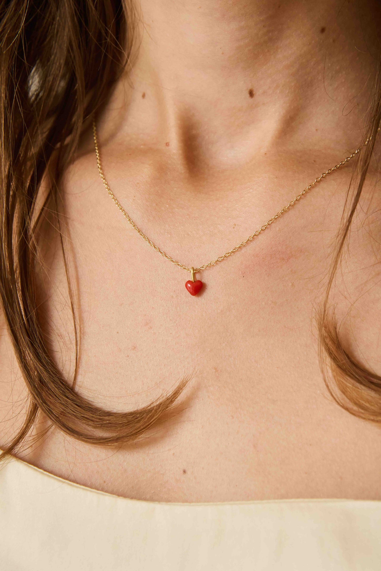 Amy Coral Heart Pendant