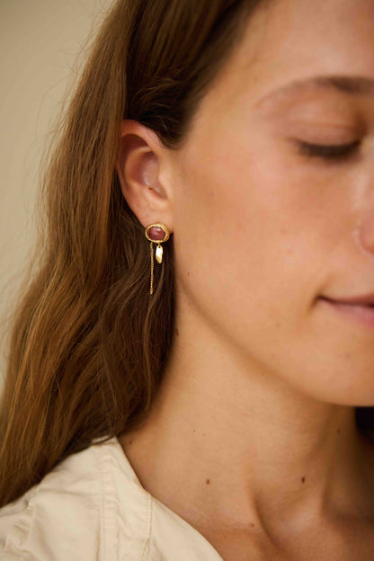 Sea Treasure Pink Tourmaline Stud