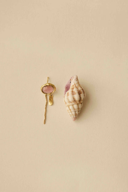 Sea Treasure Pink Tourmaline Stud